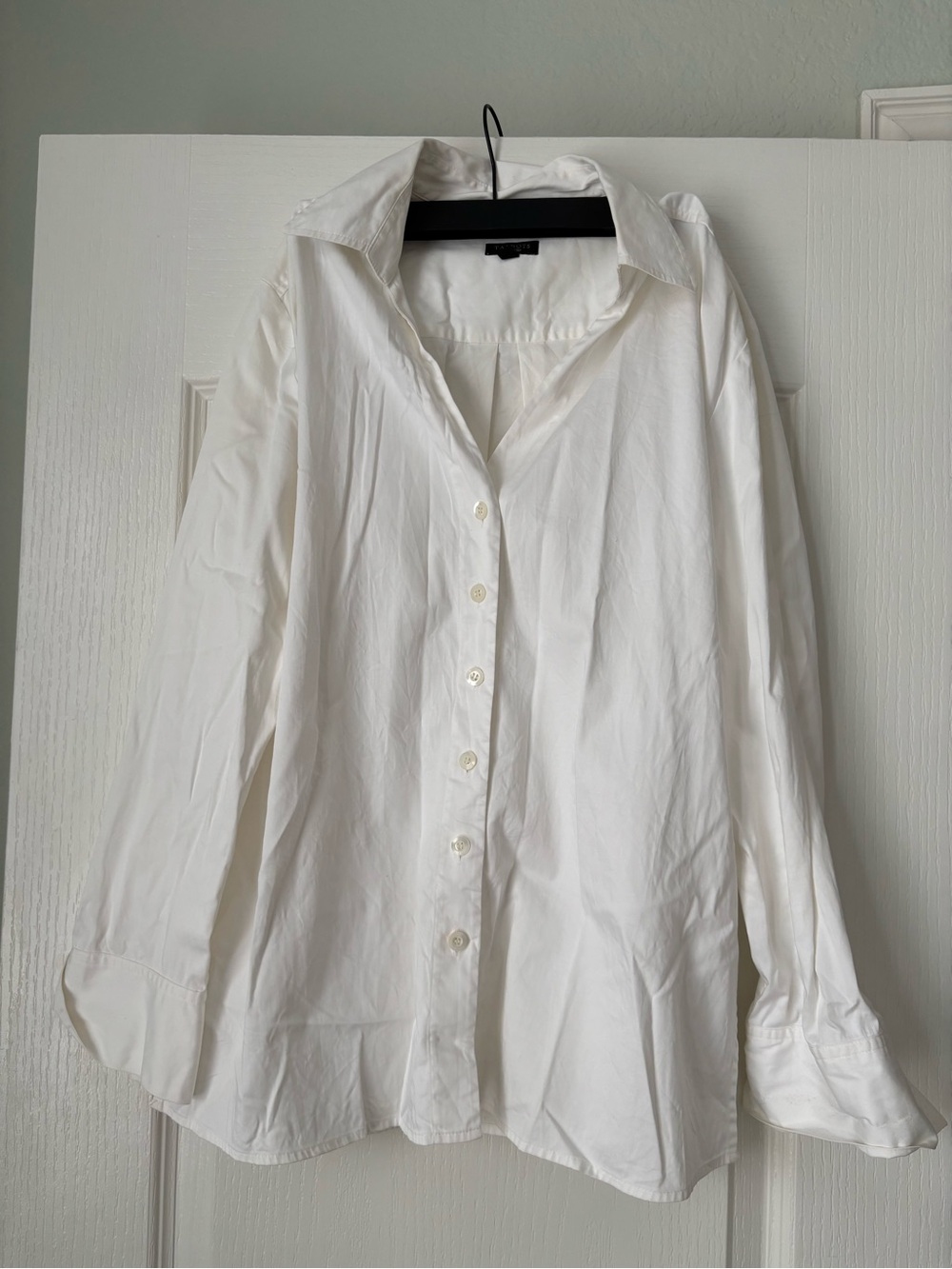 Talbots White Button-Front Cotton Shirt